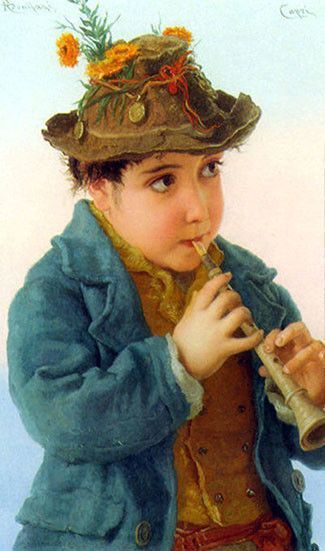 JEUNE SAVOYARD JOUEUR DE FLUTE